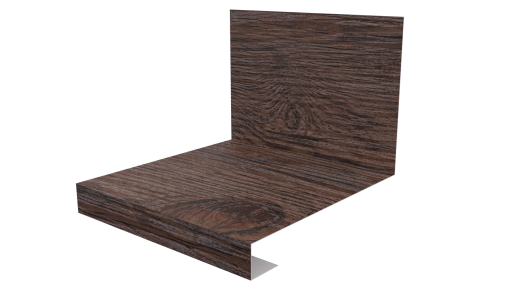 Планка примыкания нижняя к трубе фальц 140x200 мм, Морёный дуб 3D