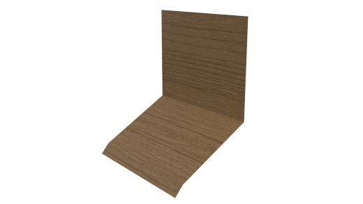 Планка примыкания верхняя к стене фальц 150x130x20 мм, Орех 3D