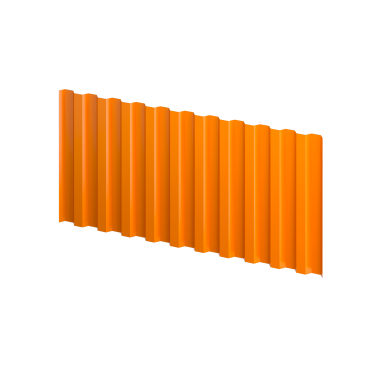 Профнастил С21 1051/1000x0,65 мм, 2011 насыщенный оранжевый глянцевый