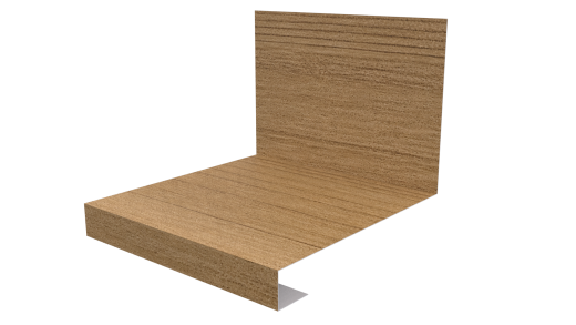 Планка примыкания нижняя к трубе фальц 140x200 мм, Орех 3D