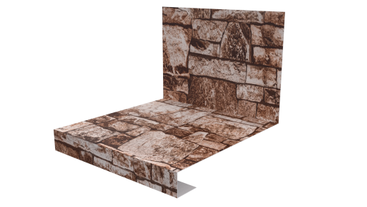 Планка примыкания нижняя к трубе фальц 140x200 мм, Дикий камень