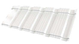 Металлочерепица Каскад 1185/1150x0,5 мм, 9003 сигнальный белый глянцевый
