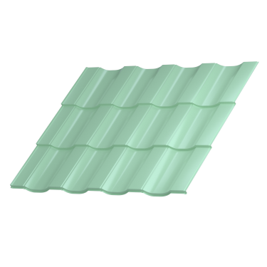 Металлочерепица Геркулес 30 1200/1150x0,5 мм, 6019 бело-зеленый глянцевый
