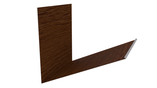 Планка примыкания верхняя к трубе фальц 250x210 мм, Золотой орех 3D
