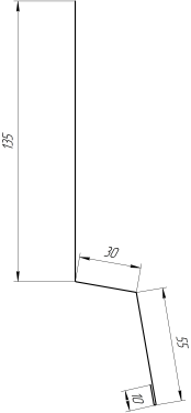 Планка стартовая фальц 135x30x55 мм, 7004 сигнальный серый глянцевый