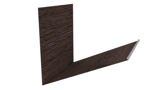 Планка примыкания верхняя к трубе фальц 250x210 мм, Морёный дуб 3D
