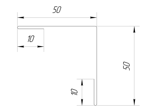 Планка угла наружного 50x50x2000 мм, 3020 транспортный красный глянцевый