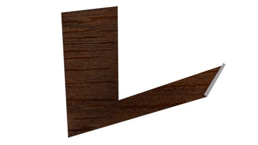 Планка примыкания верхняя к трубе фальц 250x210 мм, Дуб Кельтик 3D