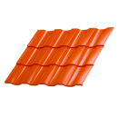 Металлочерепица Геркулес 25 1200/1150x0,5 мм, 2004 оранжевый глянцевый