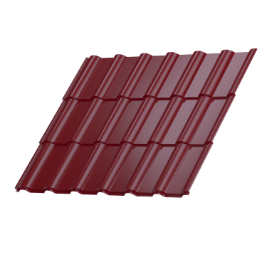 Металлочерепица Супермонтеррей 1180/1100x0,4 мм, 3011 коричнево-красный глянцевый