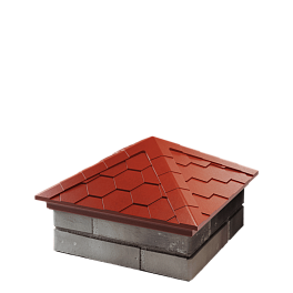 Колпак полимеркомпозитный ZKING, коллекция Everest (размер столба 1,5х1,5 кирпича), красный