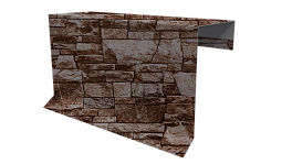 Планка торцевая фальц 65x97 мм, Дикий камень