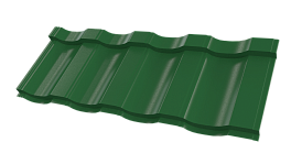 Металлочерепица Геркулес 30 1200/1150x0,5 мм, 6002 лиственно-зеленый глянцевый