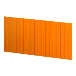 Профнастил С8 1200/1150x0,65 мм, 2011 насыщенный оранжевый глянцевый