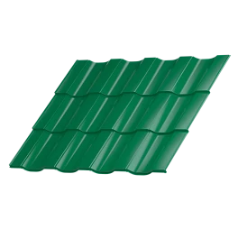 Металлочерепица Геркулес 25 1200/1150x0,4 мм, 6029 мятно-зеленый глянцевый