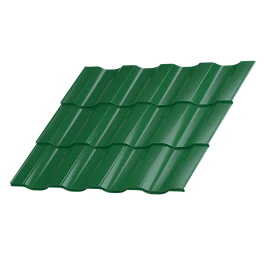 Металлочерепица Геркулес 30 1200/1150x0,4 мм, 6002 лиственно-зеленый глянцевый