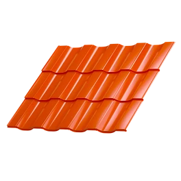 Металлочерепица Геркулес 25 1200/1150x0,4 мм, 2004 оранжевый глянцевый