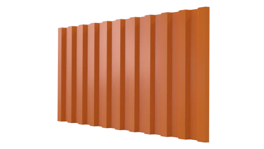 Профнастил С21 1051/1000x0,65 мм, 2011 насыщенный оранжевый глянцевый