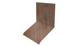 Планка примыкания верхняя к стене фальц 150x130x20 мм, Орех 3D
