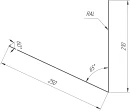 Планка примыкания верхняя к трубе фальц 250x210 мм, 7024 графитовый серый PUR Pruf