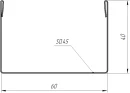 Стойка 40x60x40 мм, Дуб Винтаж 3D