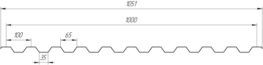 Профнастил С21 1051/1000x0,65 мм, 2011 насыщенный оранжевый глянцевый