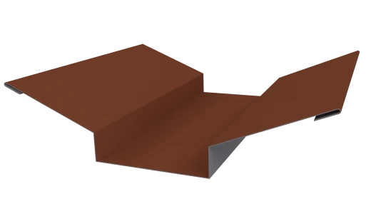 Планка ендовы верхняя 76x76x2000 мм, 8004 медно-коричневый глянцевый
