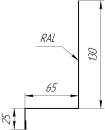 Примыкание боковое фальц 25x65x130 мм, Дуб Кельтик 3D